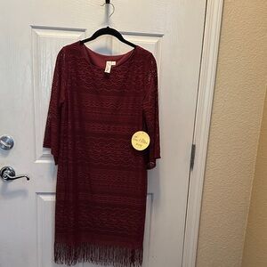 Elegant Burgundy Lace Dress